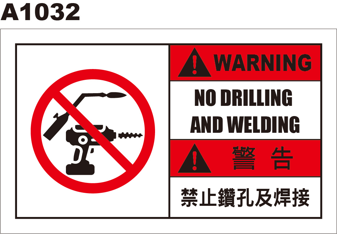 禁止鑽孔及焊接